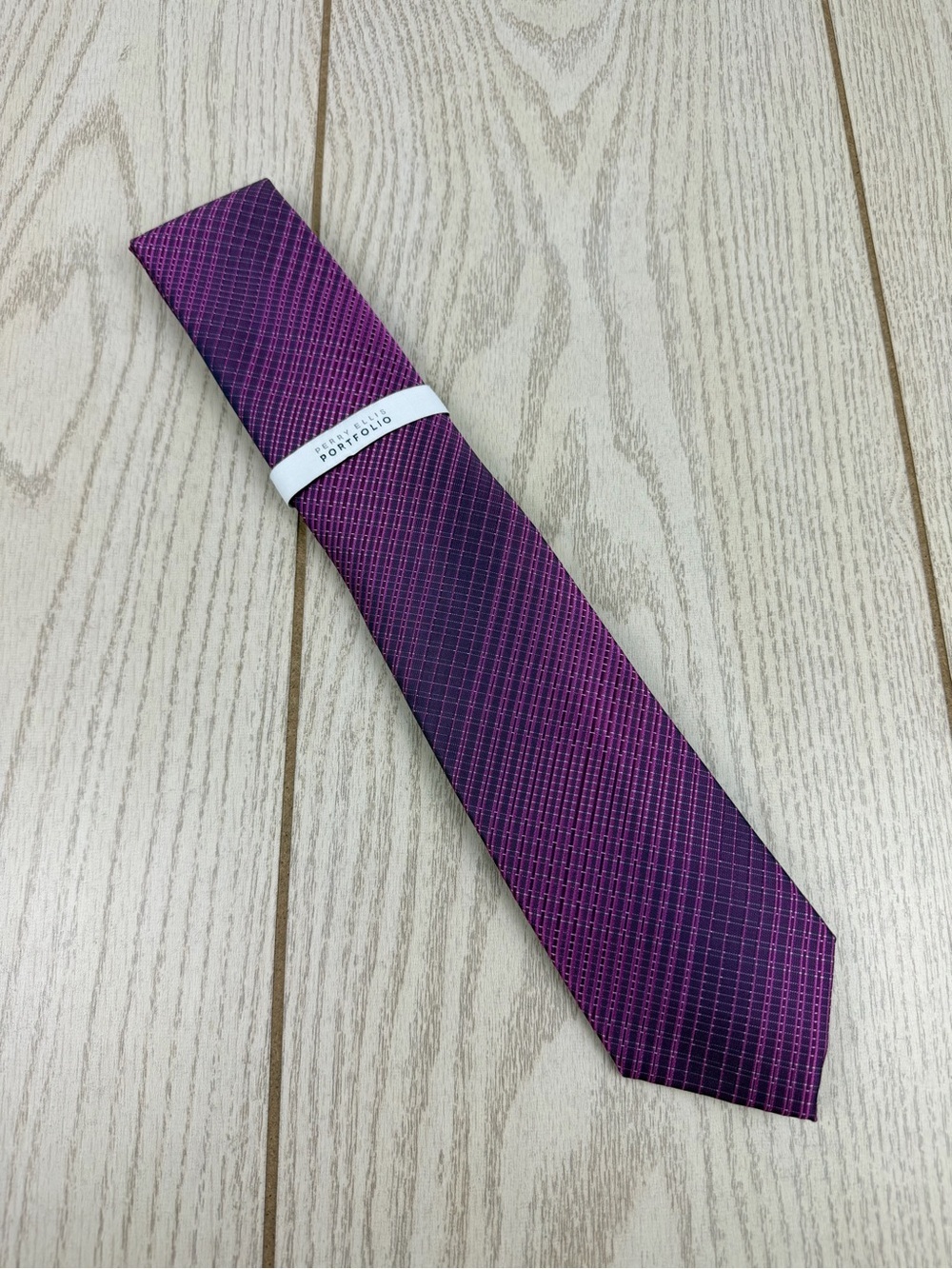 846 Perry Ellis Portfolio Men's Tie Pearce Plaid fl_70 Magenta $55 Polyester